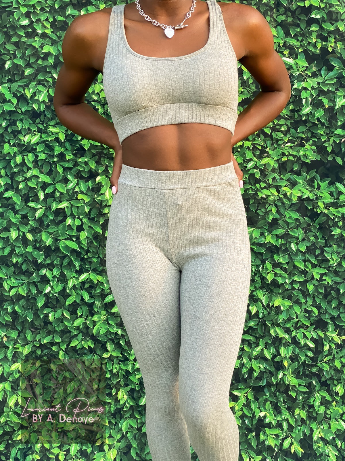 Crop Top + Leggings Sports Set
